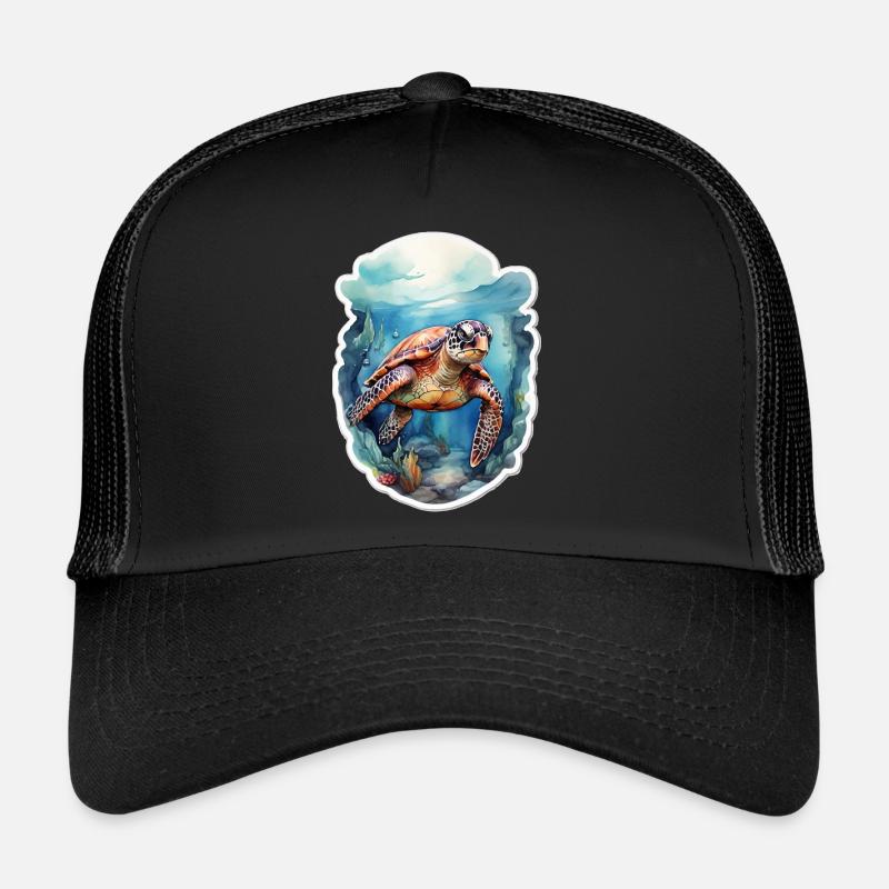 Sea's turtle under water Trucker Cap