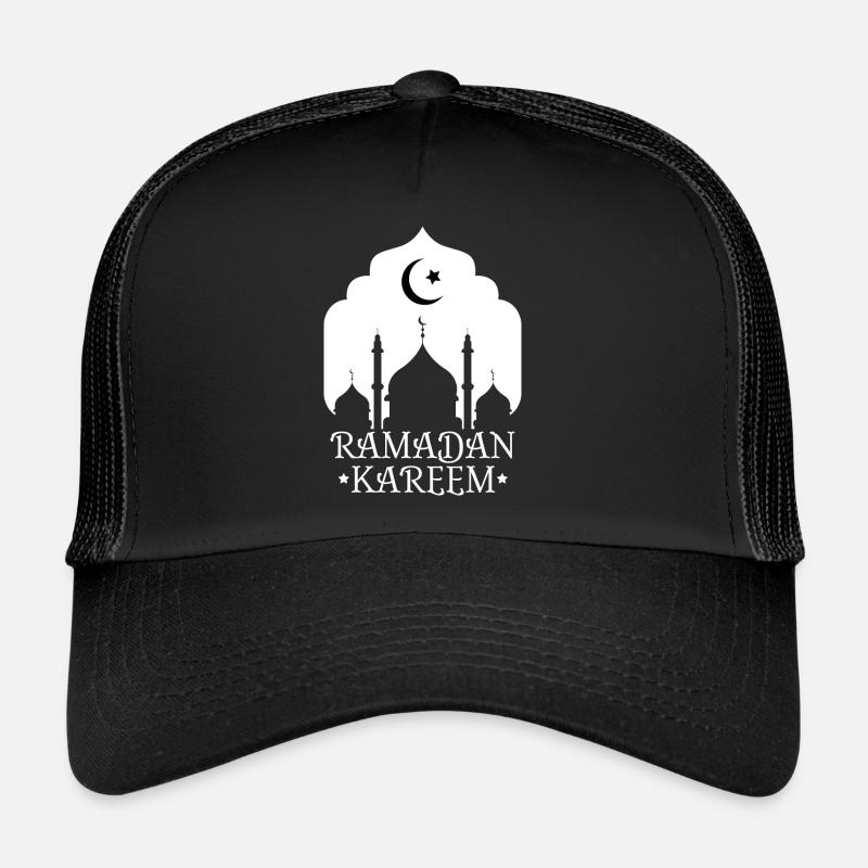 Ramadan Kareem Blanc - Casquette trucker  - noir/noir