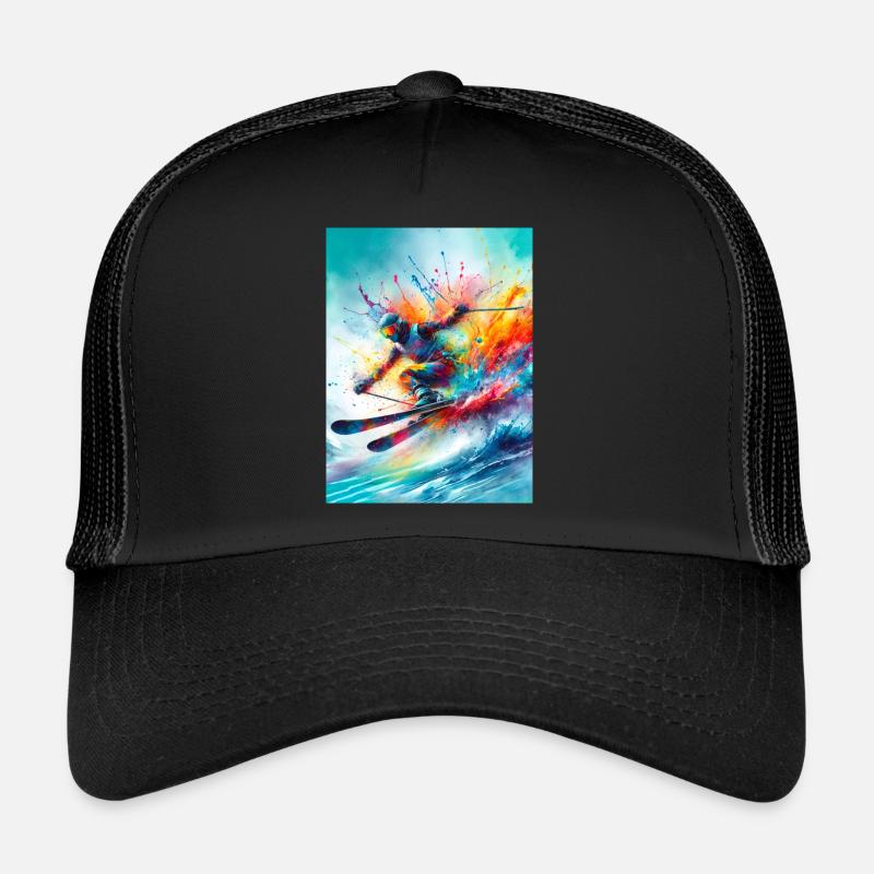 Skifahrer mit voller Geschwindigkeit Trucker Cap