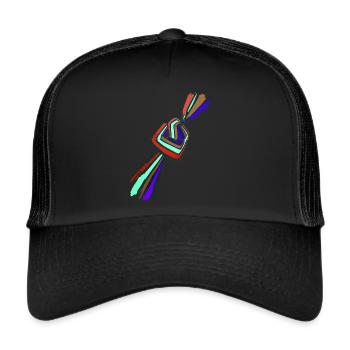 knot, pop art, retro, colorful, art - Trucker Cap - black/black - Front