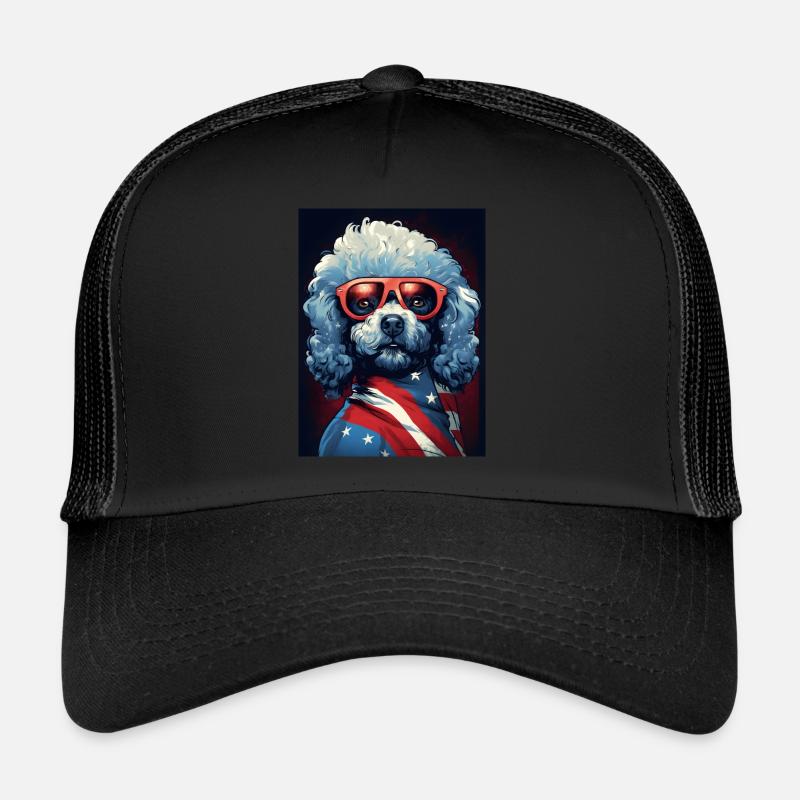 Cooler Pudel mit Sonnenbrille Trucker Cap