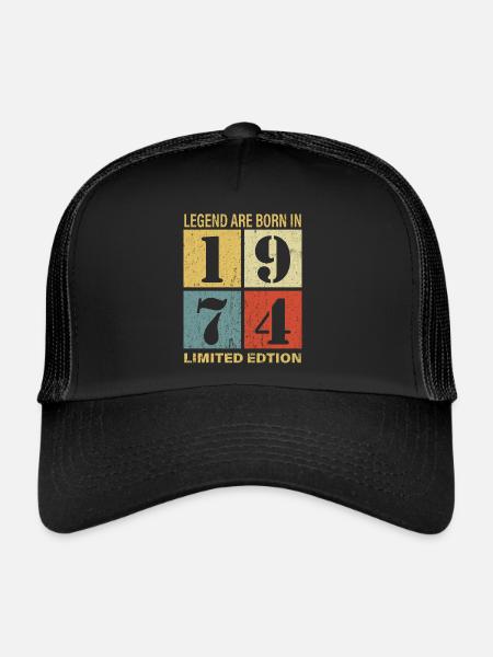 Original Calendar 1974 Vintage Birthday Rec - Trucker Cap - black/black - Front