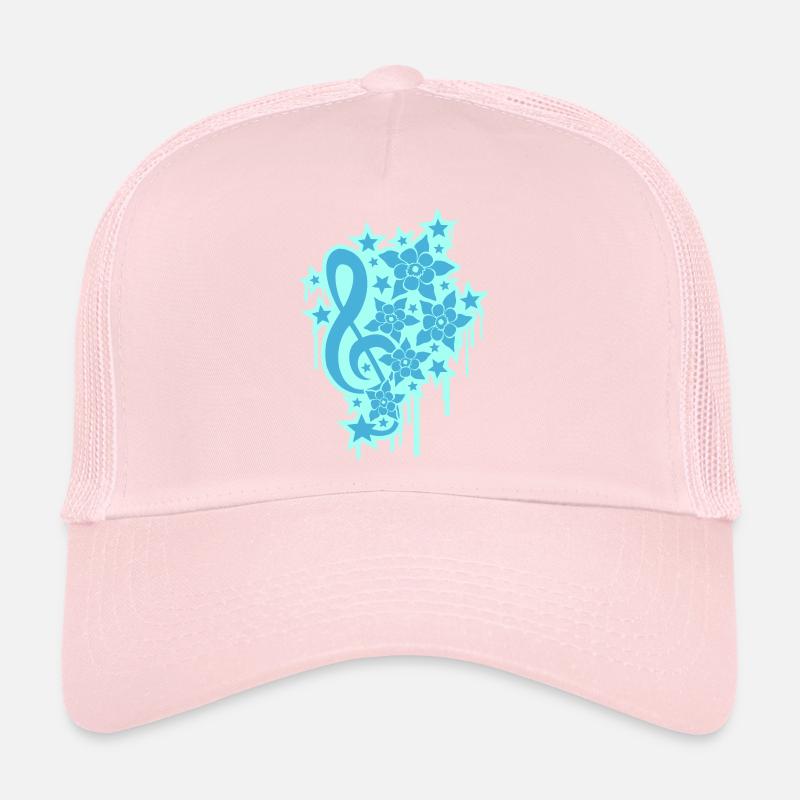 Clé de musique note graffiti goutte fleurs Casquette trucker 