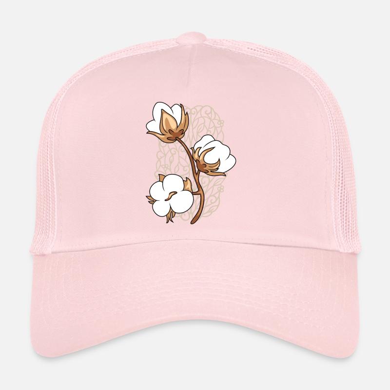 Ornamental element with blooming cotton twig Trucker Cap