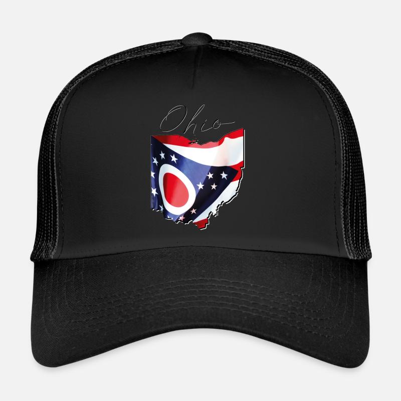 Ohio (United States) | Real Flag | Flag Map Script Trucker Cap