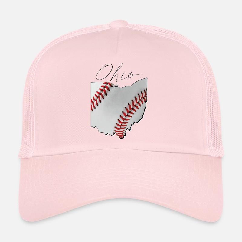 Ohio (USA) | echter Baseball | Landkarte Script Trucker Cap