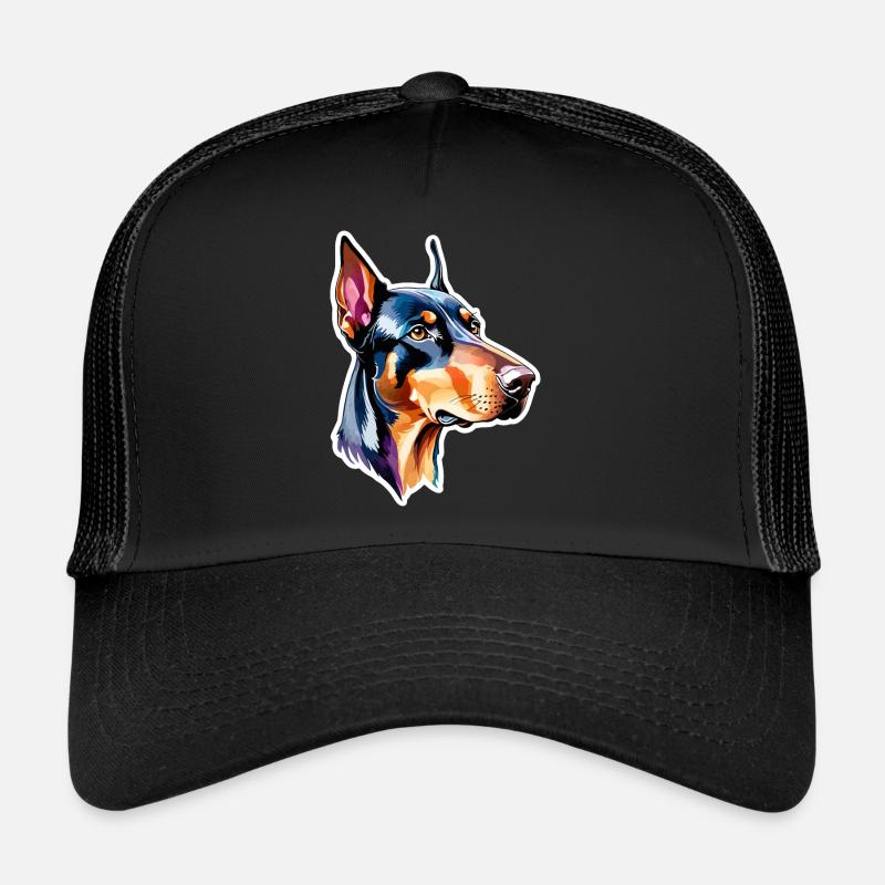 Dobermann Wasserfarben Trucker Cap