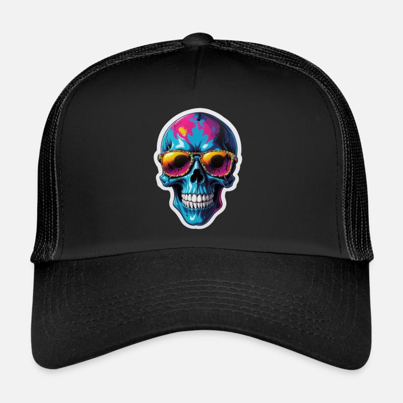 skull - Trucker Cap - black/black