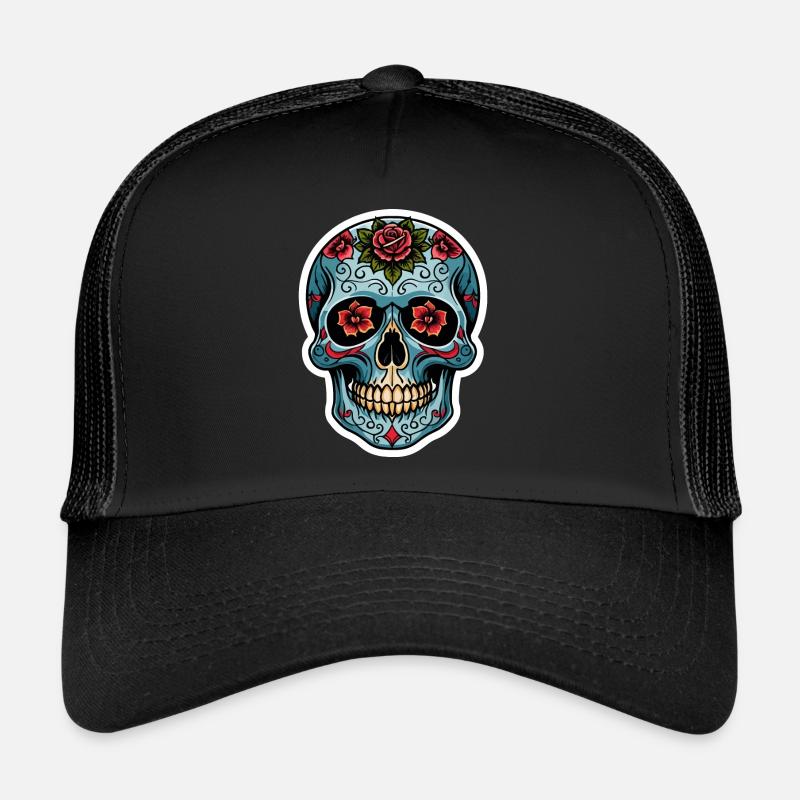 Crâne Néo Traditionnel Casquette trucker 