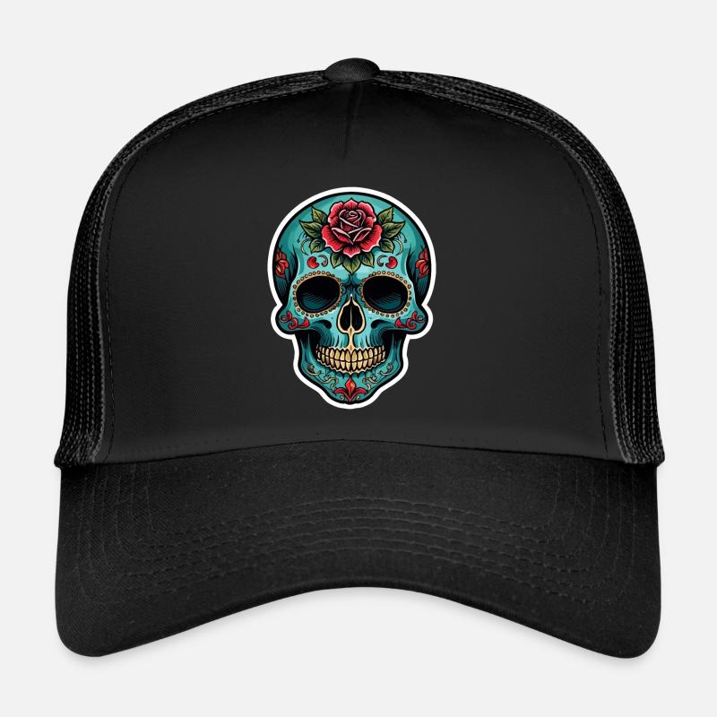 Crâne Néo Traditionnel Casquette trucker 