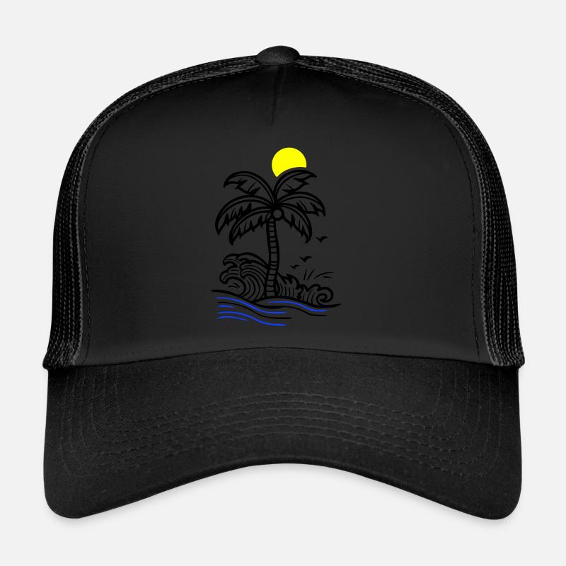 Palm Tree Holidays Plage Été Casquette trucker 