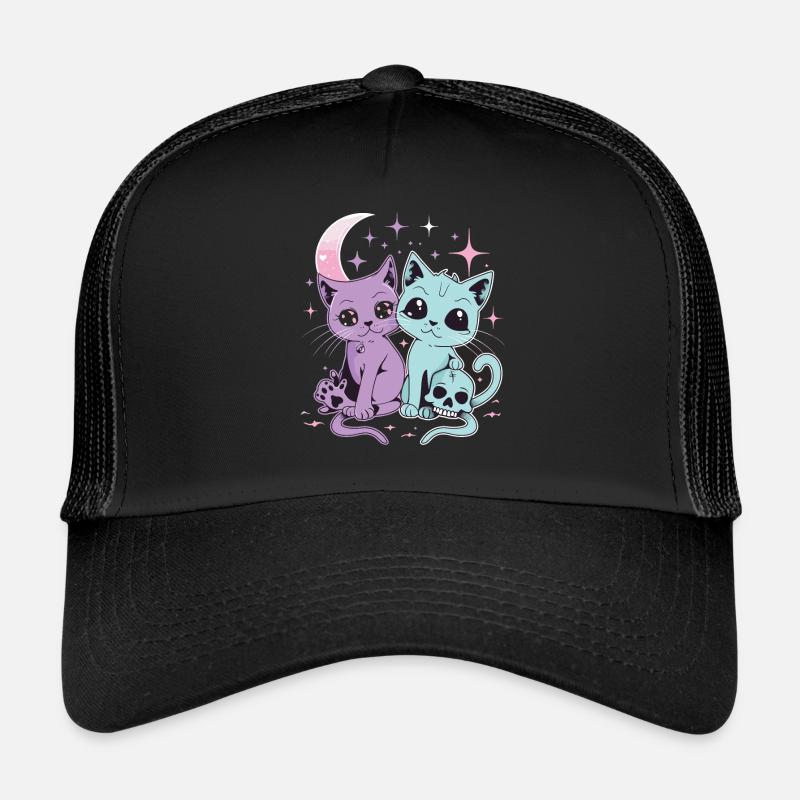 Kawaii Chat Pastel Goth Diabolique Casquette trucker 