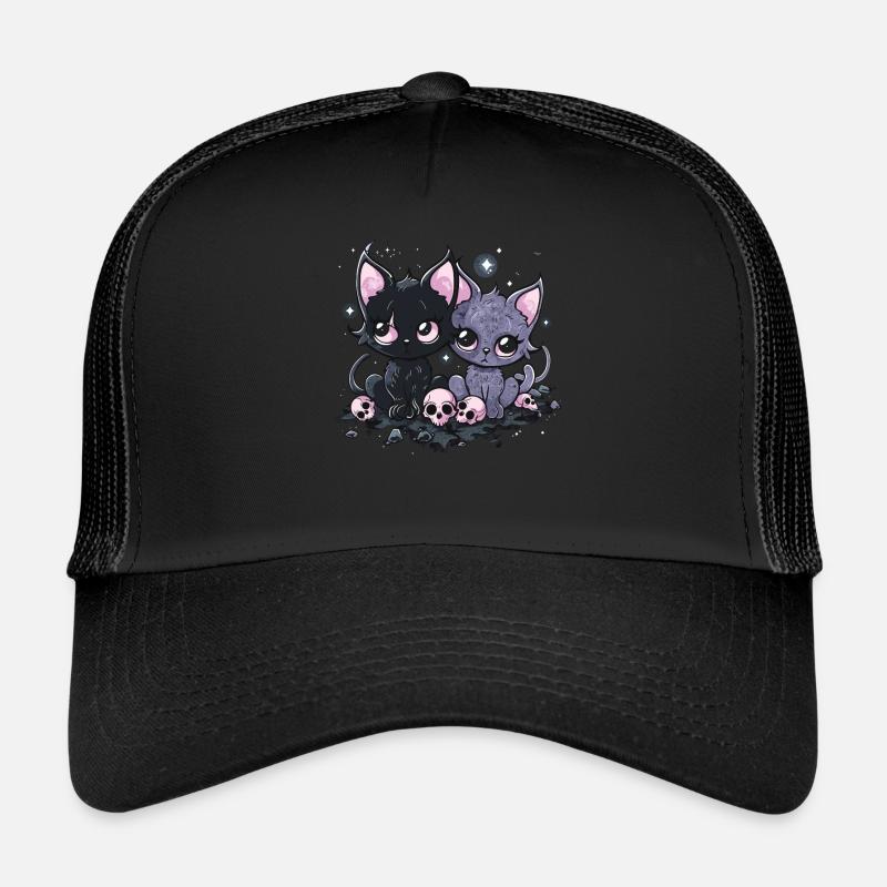 Kawaii Chat Pastel Goth Diabolique Casquette trucker 