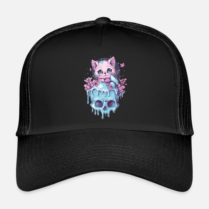 Kawaii Chat Pastel Goth Mignon Anime Casquette trucker 
