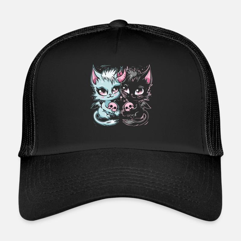 Kawaii Cat Pastel Goth Devilish Trucker Cap