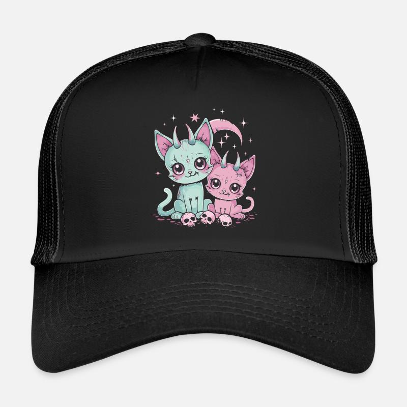 Kawaii Cat Pastel Goth Devilish Trucker Cap