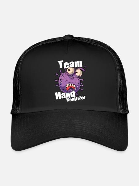 Hand sanitizer Hand washing - Trucker Cap - black/black - Front
