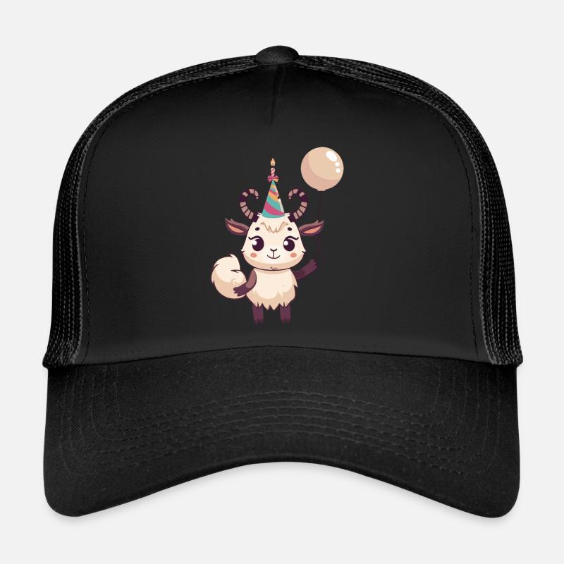 Mountain Goat Birthday Comic Cute Trucker Cap