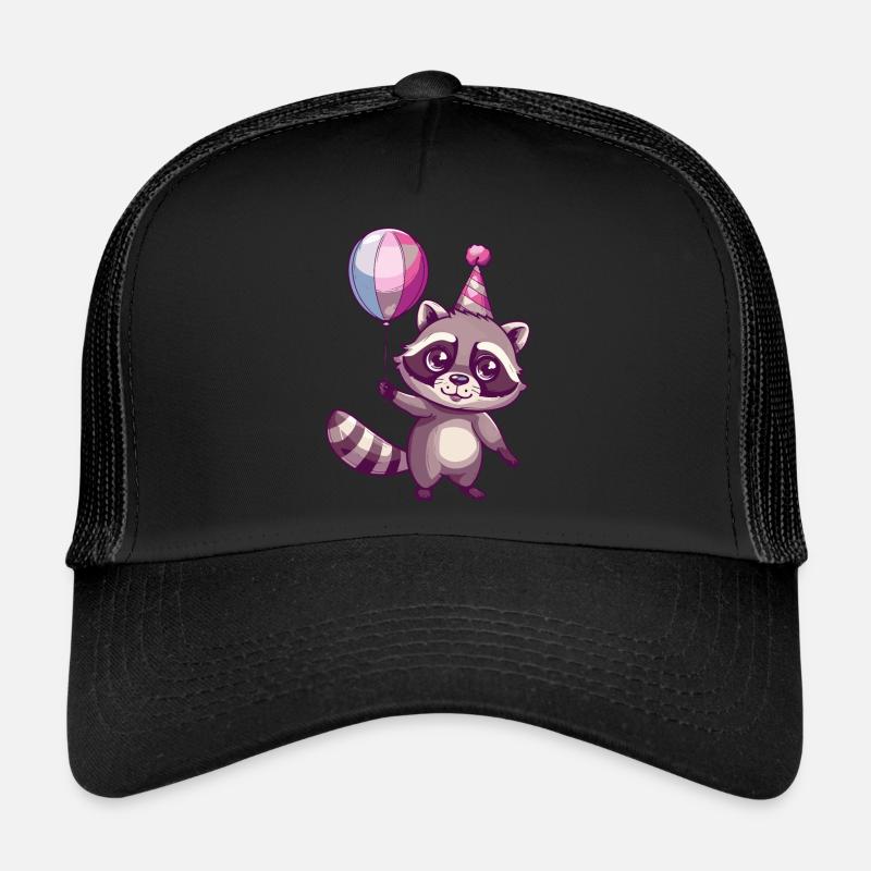 Waschbär Geburtstag Comic Niedlich Trucker Cap