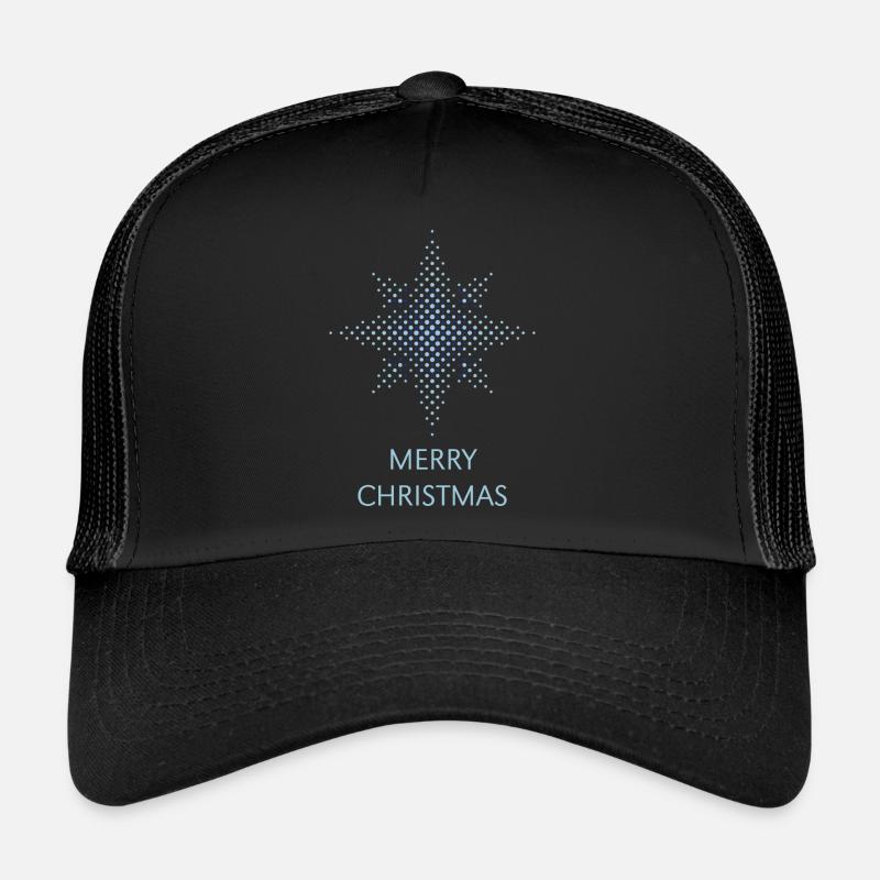 Joyeux Noël (Points de Noël étoiles / Bleu) Casquette trucker 