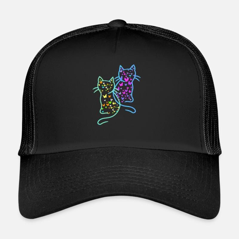Spring Summer Cats Cat Butterflies Trucker Cap