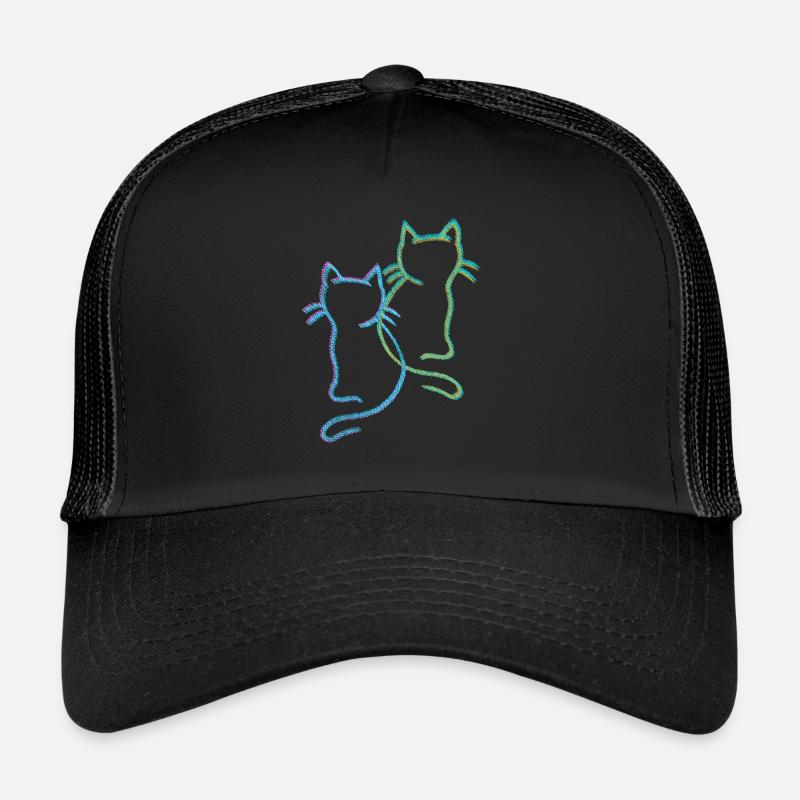 Katzen Katze Kätzchen - Trucker Cap - Schwarz/Schwarz