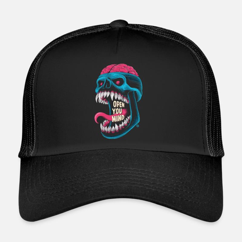 open you mind - Comicfigur Monster Skull Totenkopf Trucker Cap