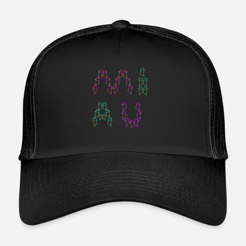 80er 90er Retro Miau Katzen Katze Trucker Cap