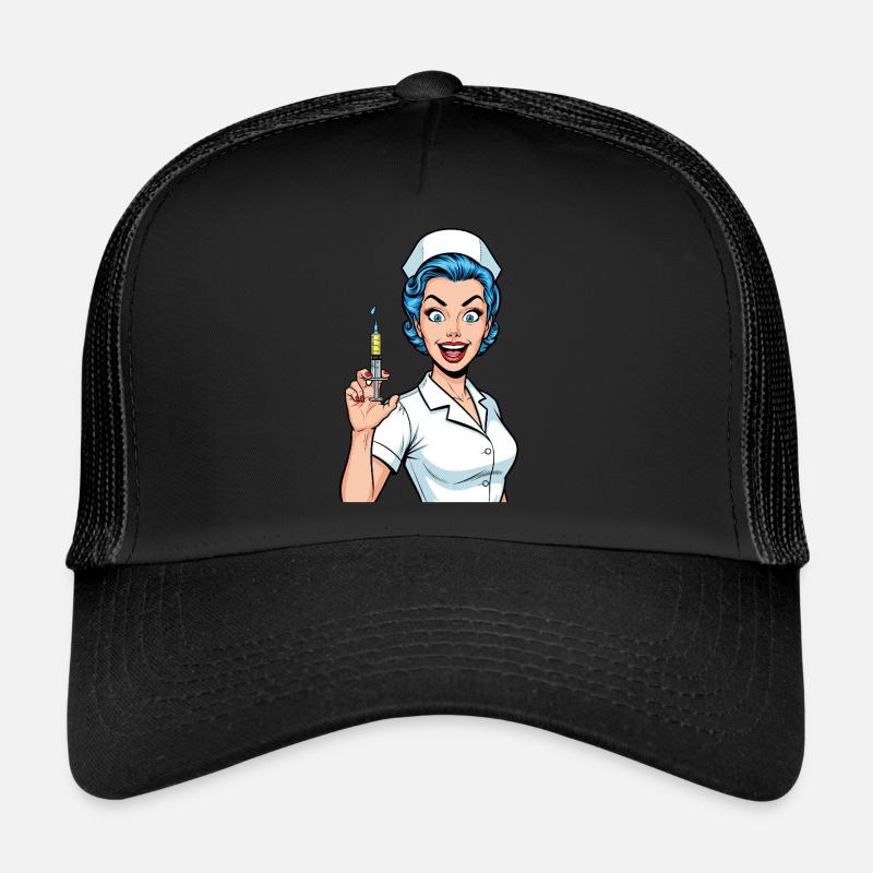Infirmière folle bande dessinée Pop Art seringue Casquette trucker 