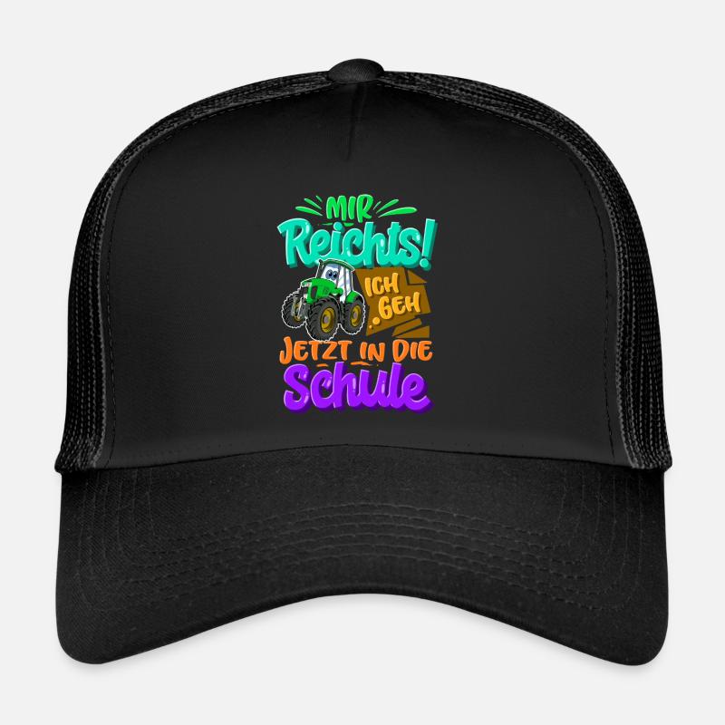 Traktor Kinder Einschulung - Trucker Cap - Schwarz/Schwarz