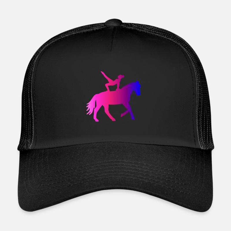 Volti bunt - Voltigierer Geschenk Pferd - Trucker Cap - Schwarz/Schwarz