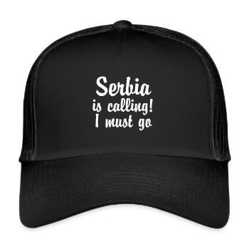 La Serbie vous appelle! Je dois y aller. - Casquette trucker  - noir/noir - Devant