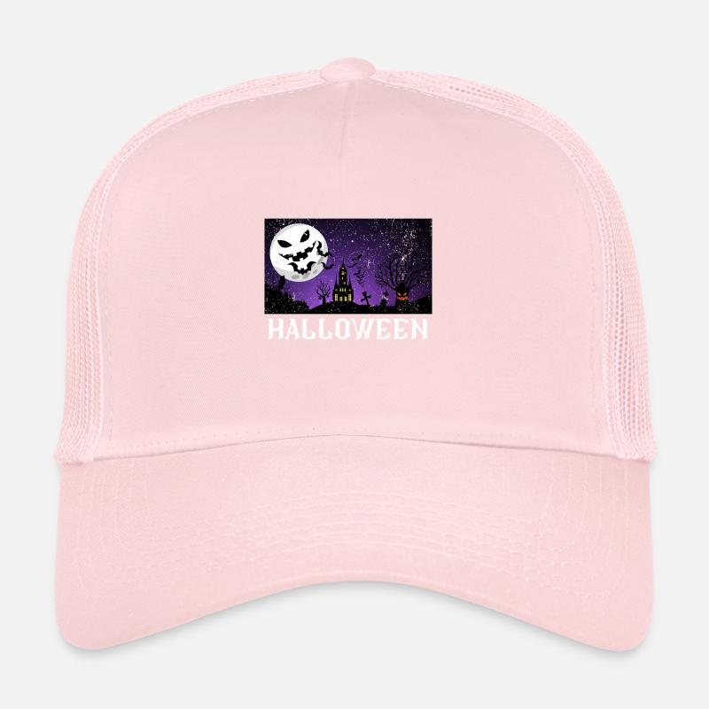 Halloween Haunted Manor Trucker Cap