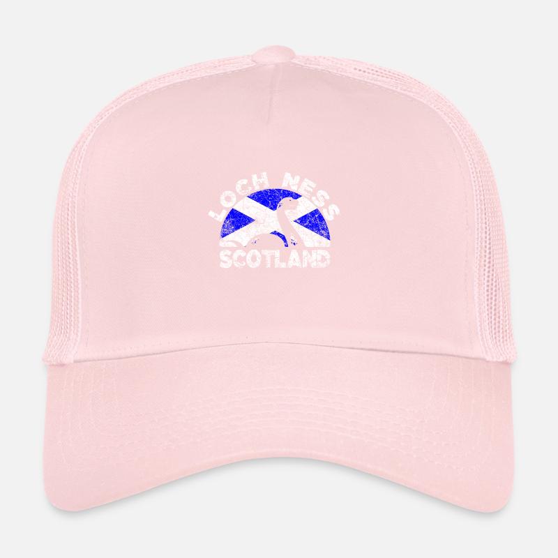 Distressed Loch Ness Monster Scotland Flag Trucker Cap