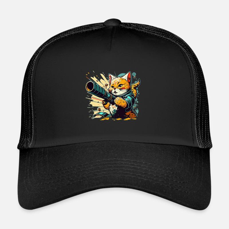 Cat and bazooka Trucker Cap