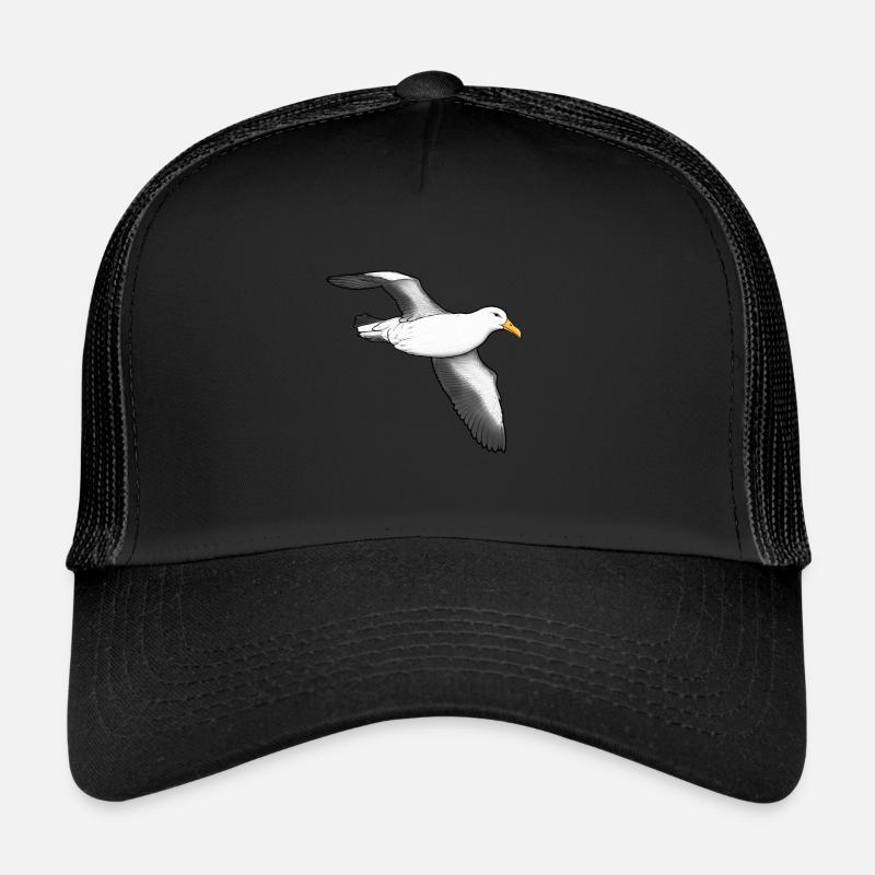 Albatross fliegend - Trucker Cap - Schwarz/Schwarz