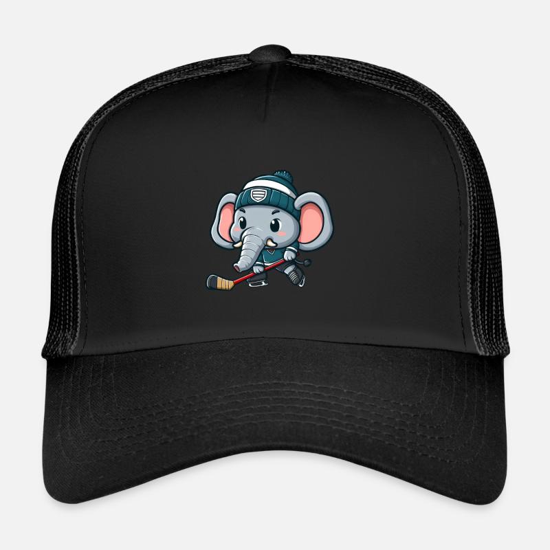Süßer Elefant Comic Eishockeyspieler Design Trucker Cap