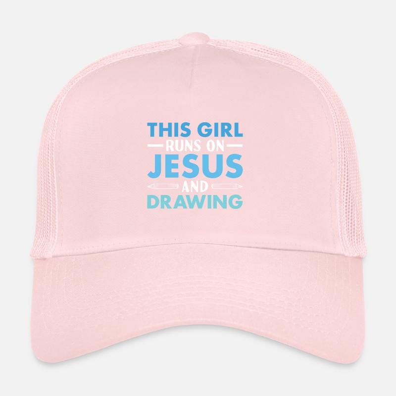 Drawer This Girl Runs On Jesus And Drawing Trucker Cap