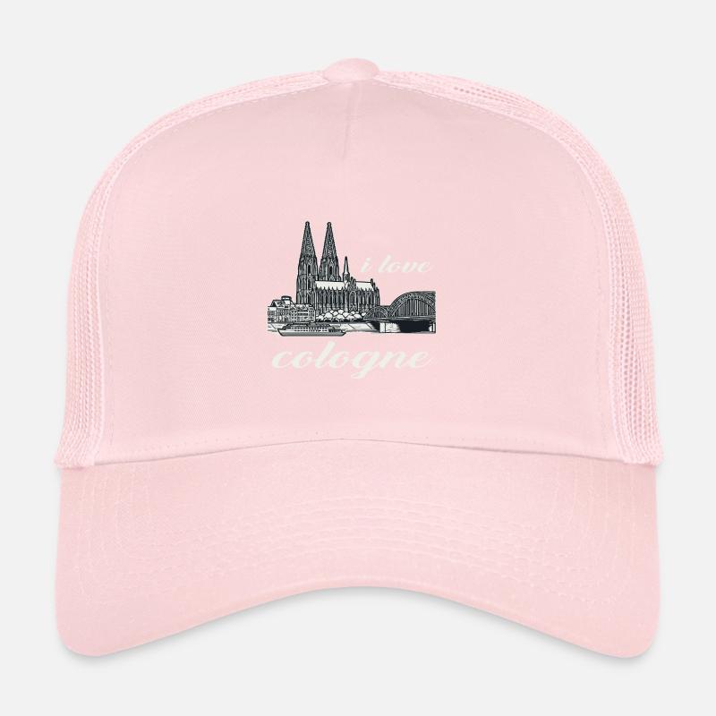 J’adore Cologne Design avec la cathédrale de Cologne et le Rhin Casquette trucker 