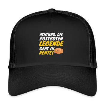 Postboten legende geht in Rente Geschenk - Trucker Cap - Schwarz/Schwarz - Vorne