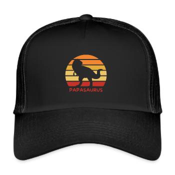Papasaurus Papa Père Dino - Casquette trucker  - noir/noir - Devant