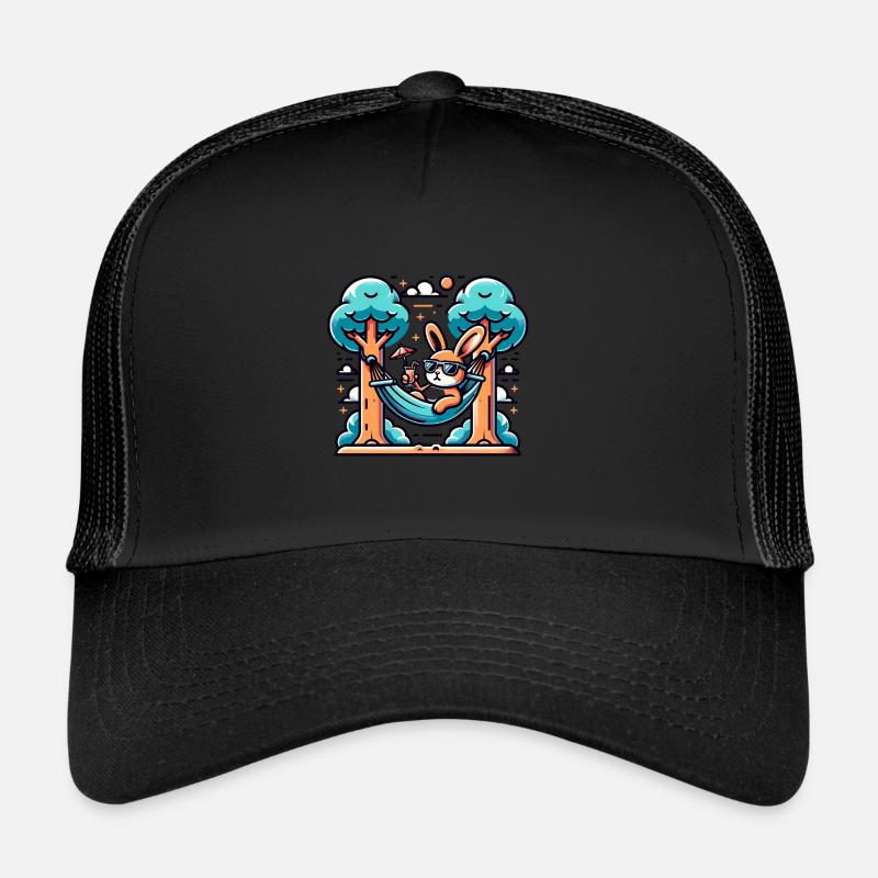 Relaxed bunny in summer sky Trucker Cap