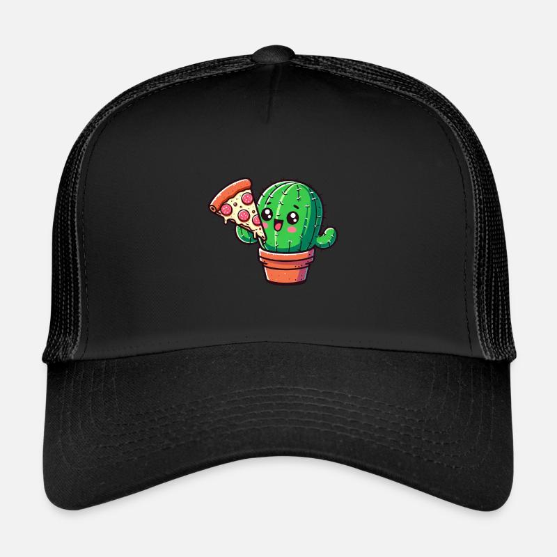Bande dessinée mignonne Cactus Pizza Casquette trucker 