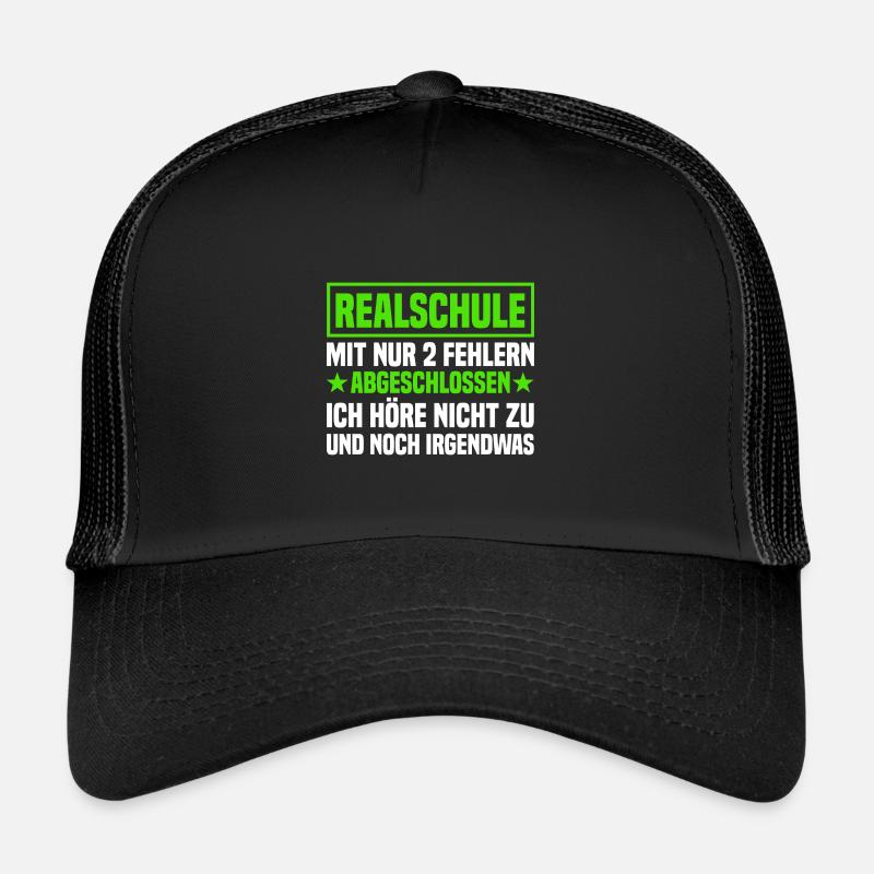 Realschule abgeschlossen Realschulabschluss - Trucker Cap - Schwarz/Schwarz