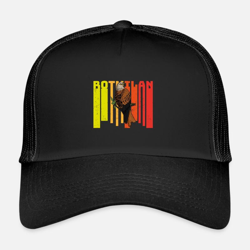 Greifvogel Rotmilan Vogel Beobachten Wald - Trucker Cap - Schwarz/Schwarz