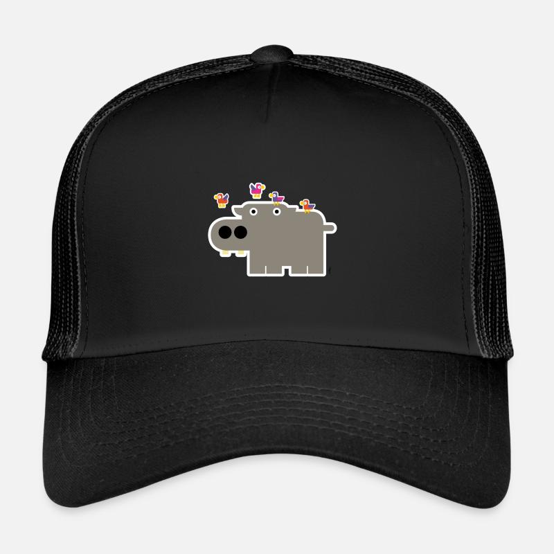 Hippopotame - Casquette trucker - noir/noir