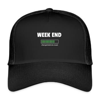 week end - Casquette trucker  - noir/noir - Devant