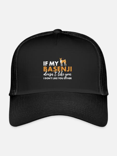Chien si mon Basenji ne t’aime pas - Casquette trucker  - noir/noir - Devant