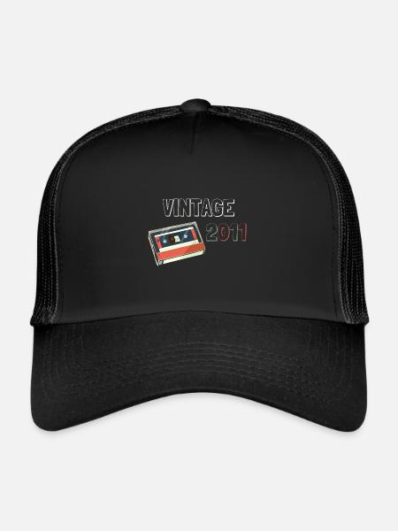11 Years Retro Cassette Gift 2011 Birthday - Trucker Cap - black/black - Front