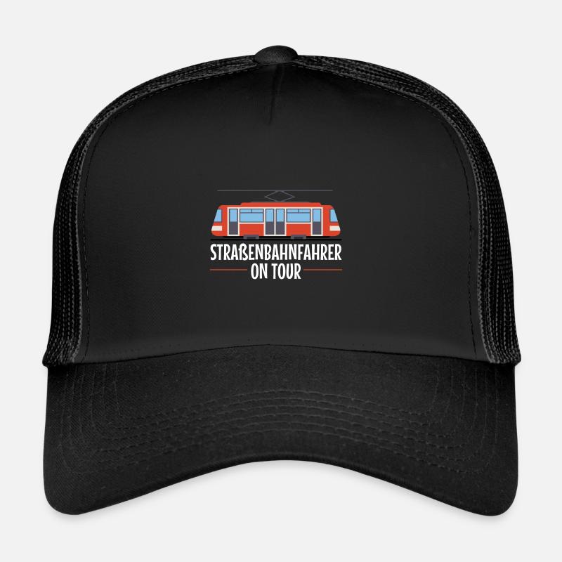 Straßenbahnfahrer unterwegs Straßenbahn Tram - Trucker Cap - Schwarz/Schwarz